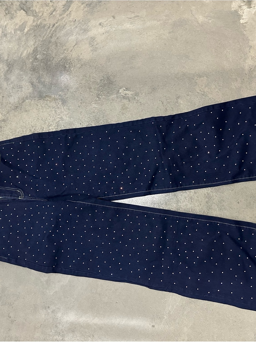 Navy Studded Skinny Jeans